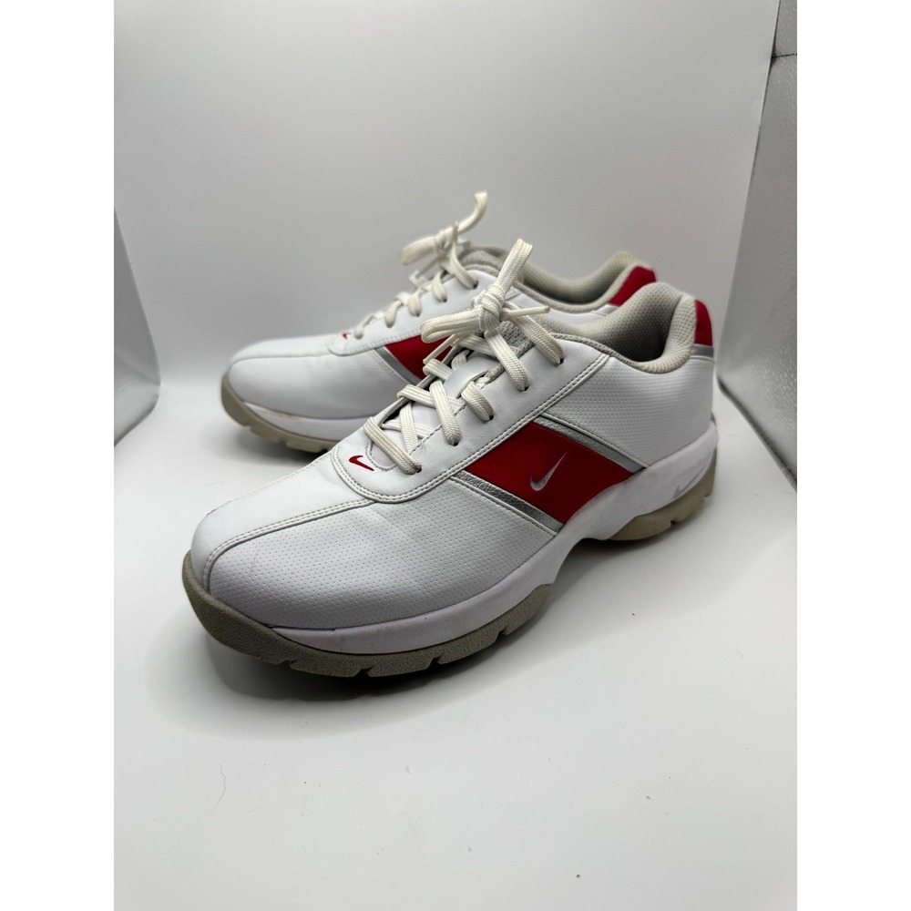 Nike Sport Performance 309888-106 Womens 7.5 White Red Spiked Golf Shoes